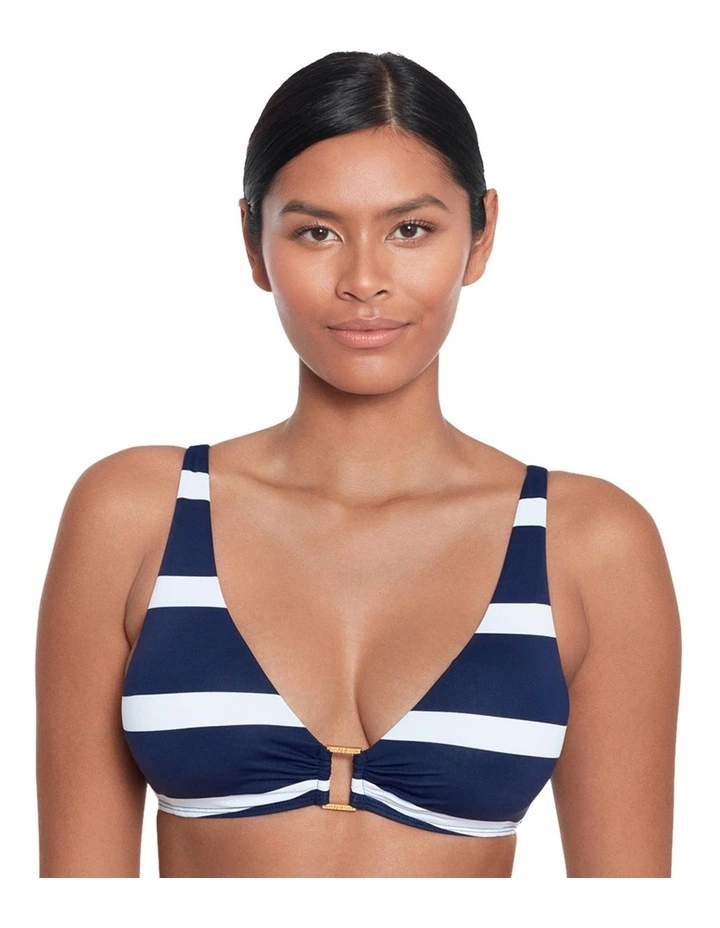 Mariner Stripe Ring Detail Padded Bikini Top image 1