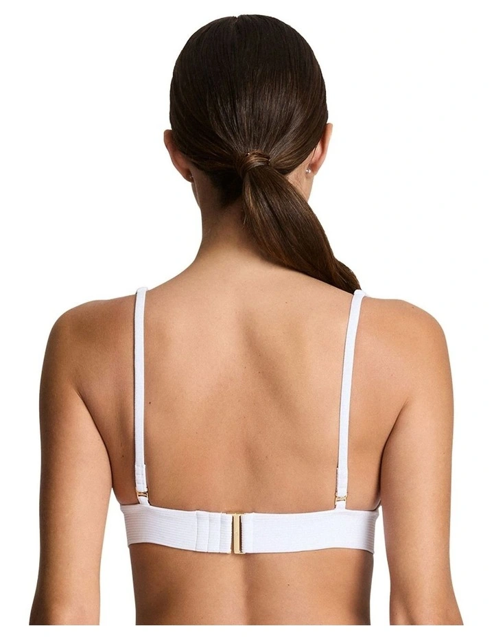 Ottoman Rib Wide Strap V Neck Padded Bikini Top image 2