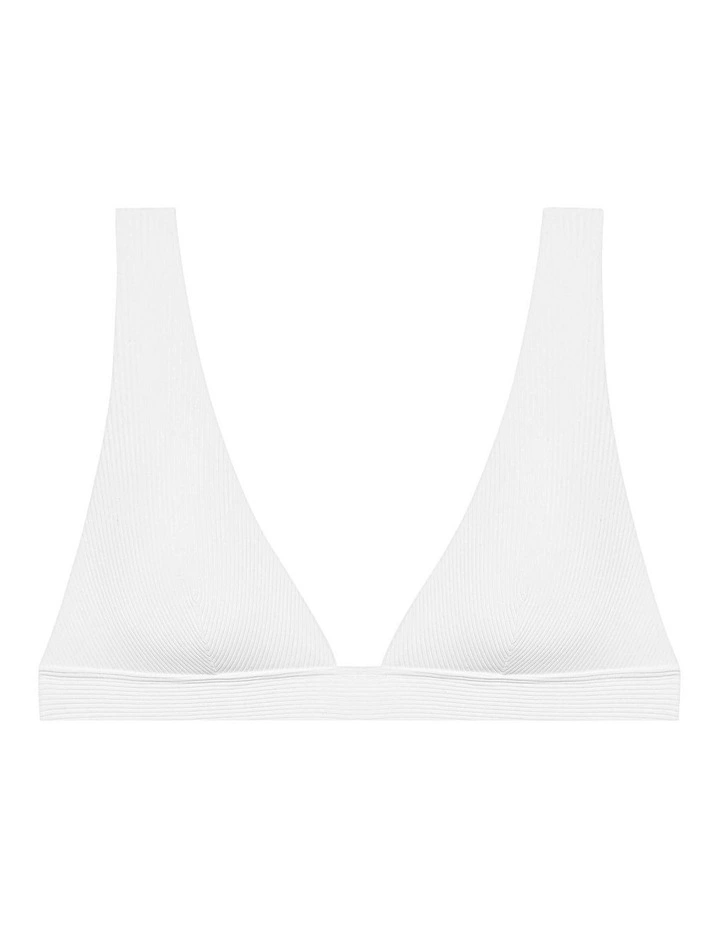 Ottoman Rib Wide Strap V Neck Padded Bikini Top image 7