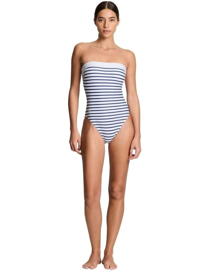 Seaside Stripe Bandeau Swimsuit With Removable Halter Straps image 5