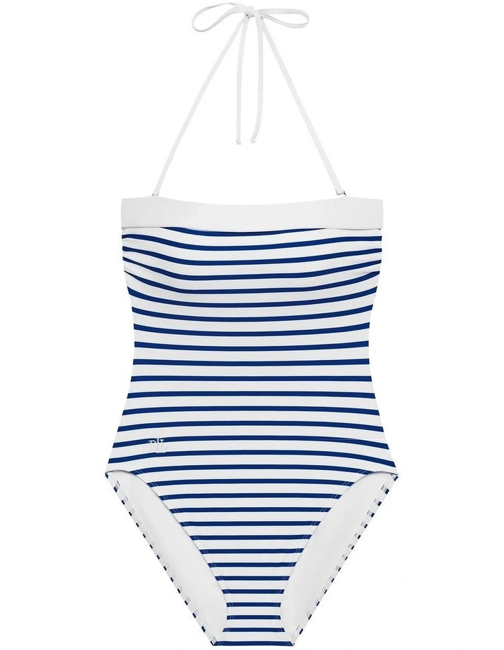 Seaside Stripe Bandeau Swimsuit With Removable Halter Straps image 6
