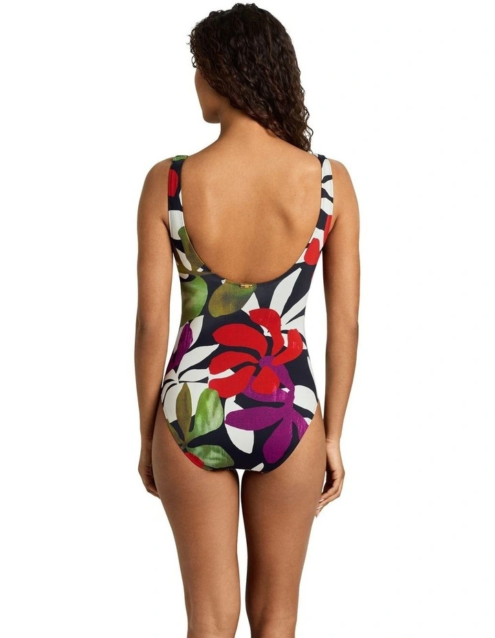 Modern Jungle Floral Ring Detail Underwired Shaping Swimsuit image 2