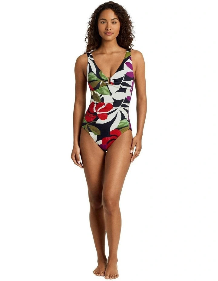 Modern Jungle Floral Ring Detail Underwired Shaping Swimsuit image 4