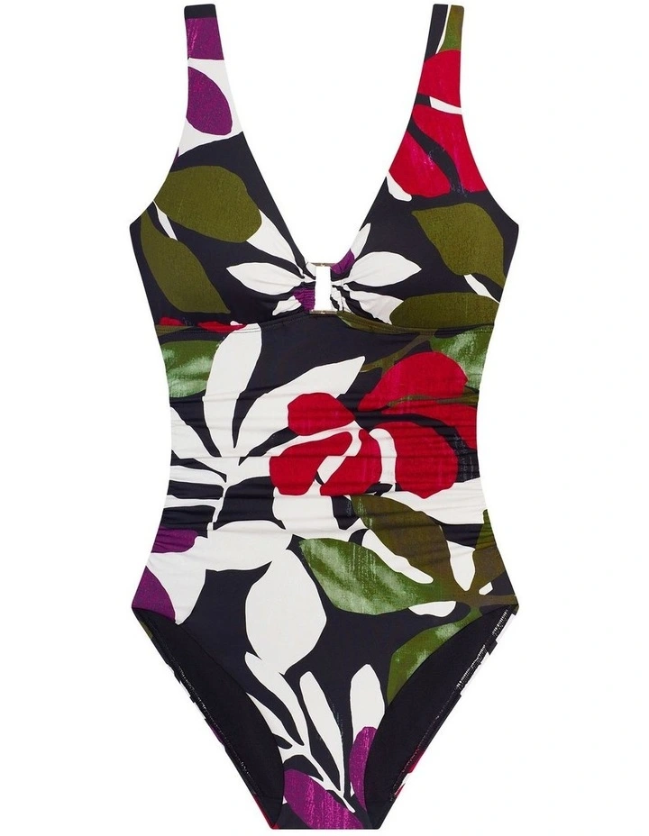 Modern Jungle Floral Ring Detail Underwired Shaping Swimsuit image 6
