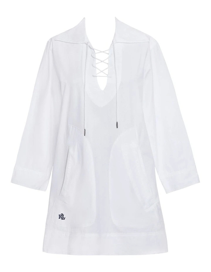 Cotton Tunic Style Mini Beach Dress Cover Up image 6