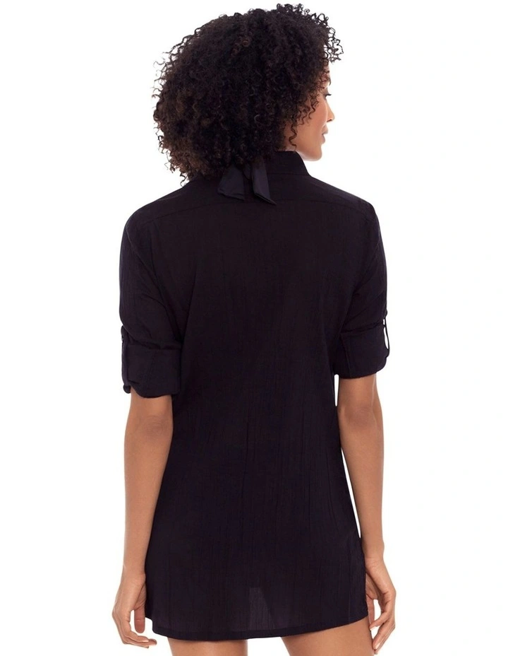 Crushed Cotton Camp Shirt Beach Cover Up image 2