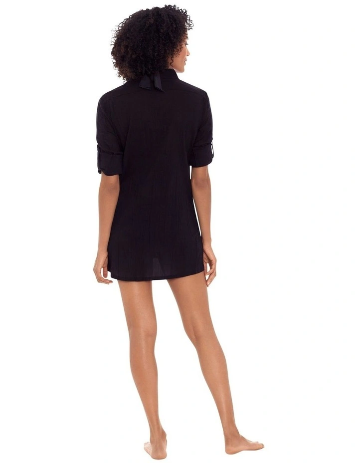 Crushed Cotton Camp Shirt Beach Cover Up image 4