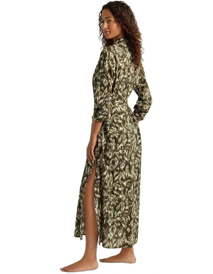 Artisan Warp Floral Cotton Midi Shirt Dress & Beach Cover-Up image 4