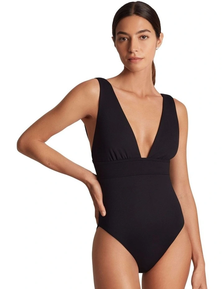 V Neck Padded Cup High Cut Shaping Swimsuit image 1