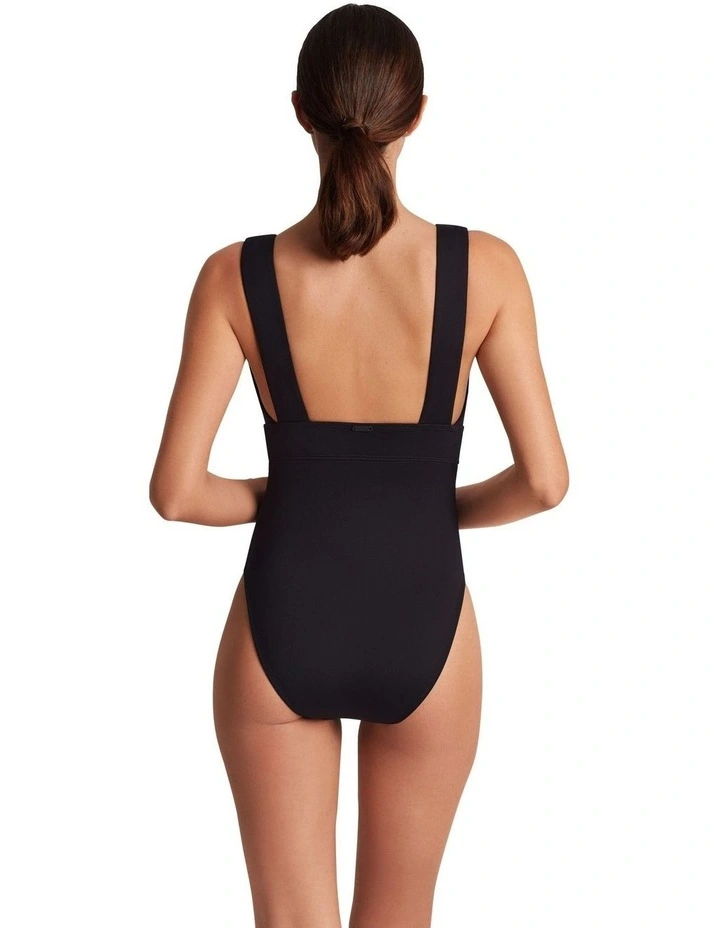 V Neck Padded Cup High Cut Shaping Swimsuit image 2