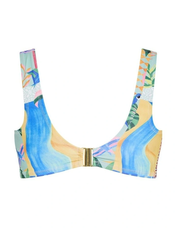 Plus Size Positano Print Underwire Bikini Top  in mint image 4