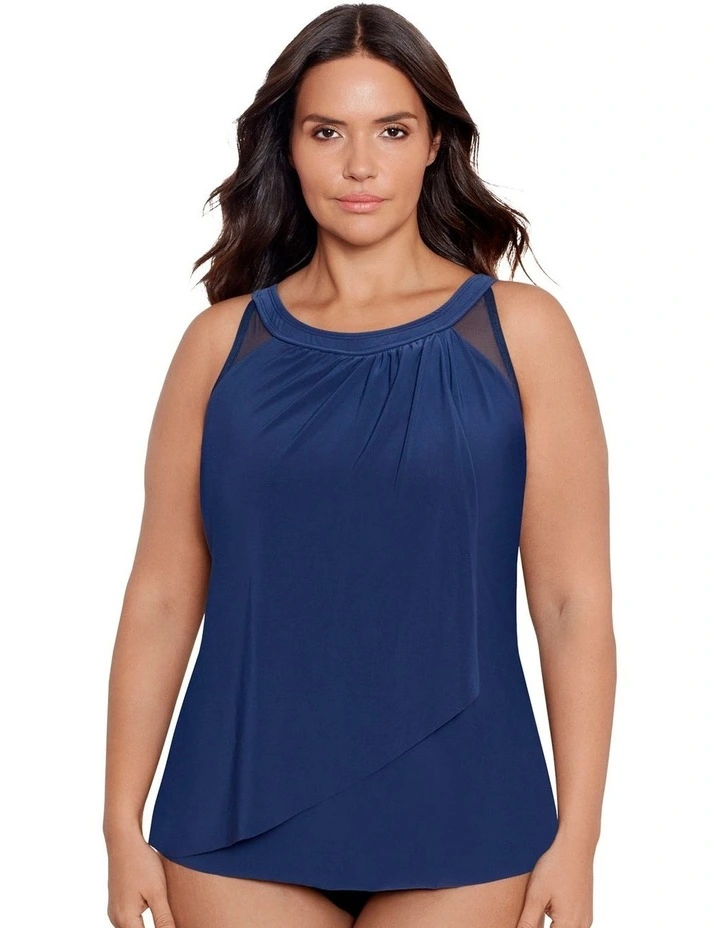 Illusionists Ursula High Neck Underwired Plus Size Tankini Top image 2