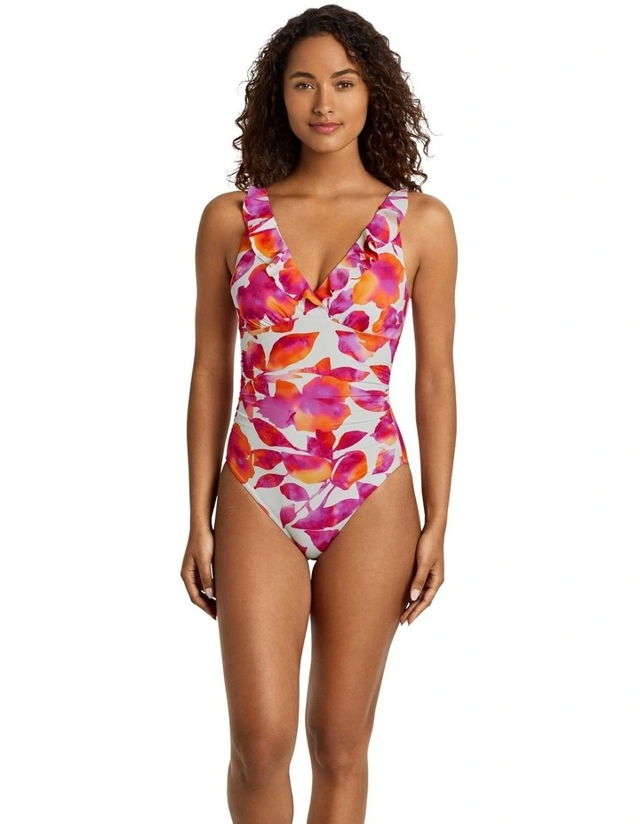 Bougainvillea Floral Ruffle-Trim Padded Underwired One-Piece Swimsuit image 4