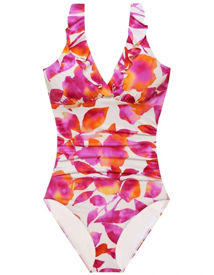 Bougainvillea Floral Ruffle-Trim Padded Underwired One-Piece Swimsuit image 5