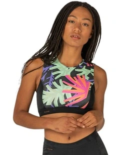 WOMENS CROP TOP CARLA HAWAII WITH BACK ZIP AND HYDROPHOBIC REMOVABLE CUPS