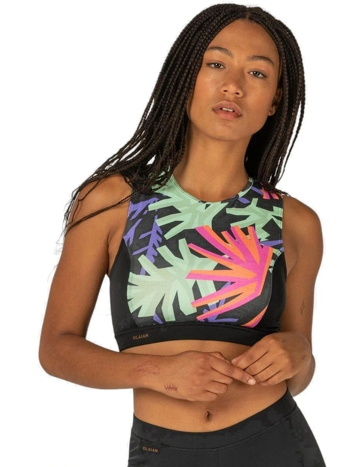 WOMENS CROP TOP CARLA HAWAII WITH BACK ZIP AND HYDROPHOBIC REMOVABLE CUPS image 1