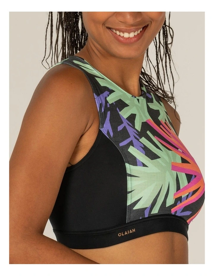 WOMENS CROP TOP CARLA HAWAII WITH BACK ZIP AND HYDROPHOBIC REMOVABLE CUPS image 2