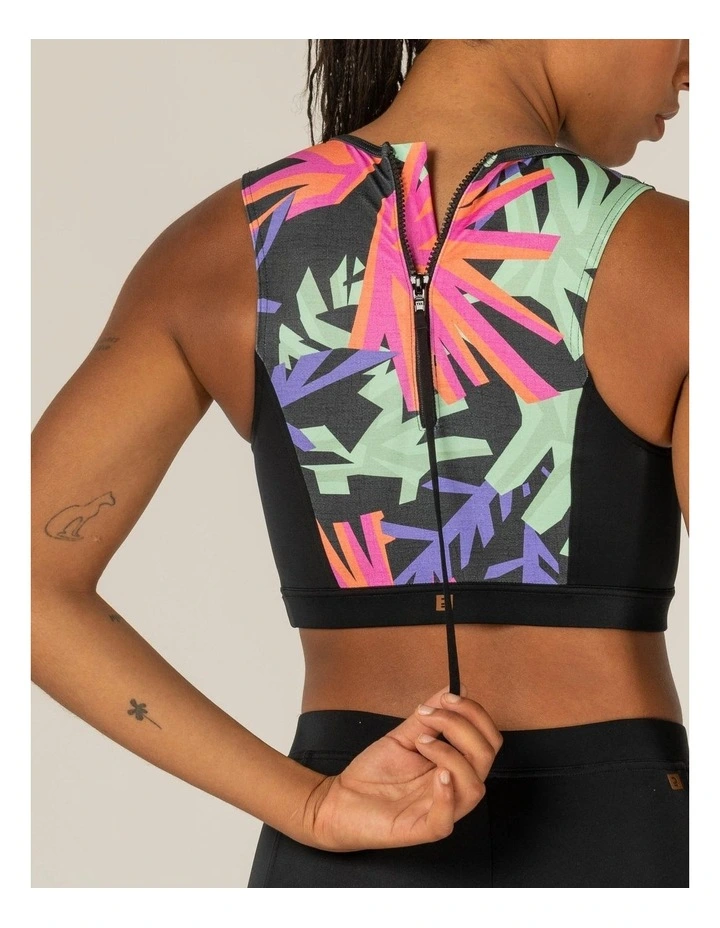 WOMENS CROP TOP CARLA HAWAII WITH BACK ZIP AND HYDROPHOBIC REMOVABLE CUPS image 3