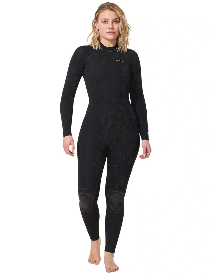 Decathlon - Women's 4/3 mm neoprene SURF 100 wetsuit with back zip black image 1