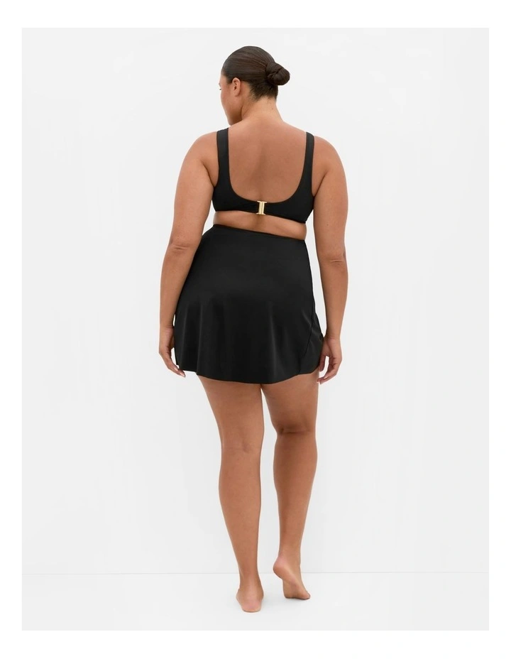Plus Size Azores Swim Sarong Skirt  in black image 2