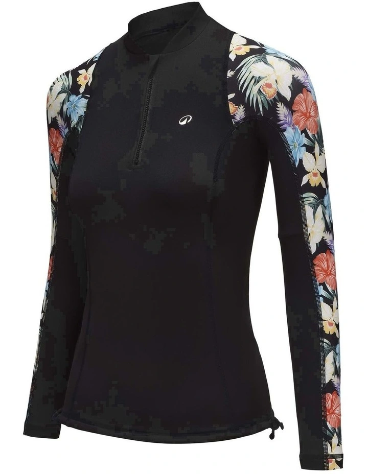 Decathlon - Womens long sleeve UV-protection t-shirt 500 TROPIC BLACK image 1
