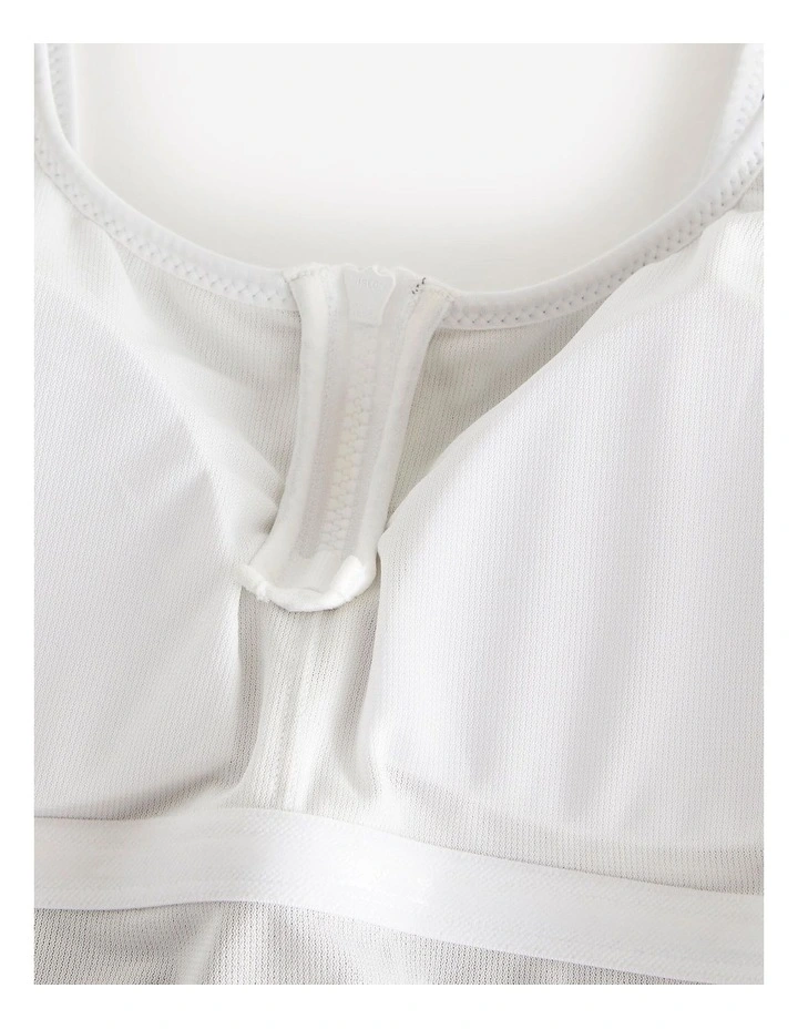 Decathlon - Womens swimming 1-piece swimsuit - Heva Joy zip khaki image 3