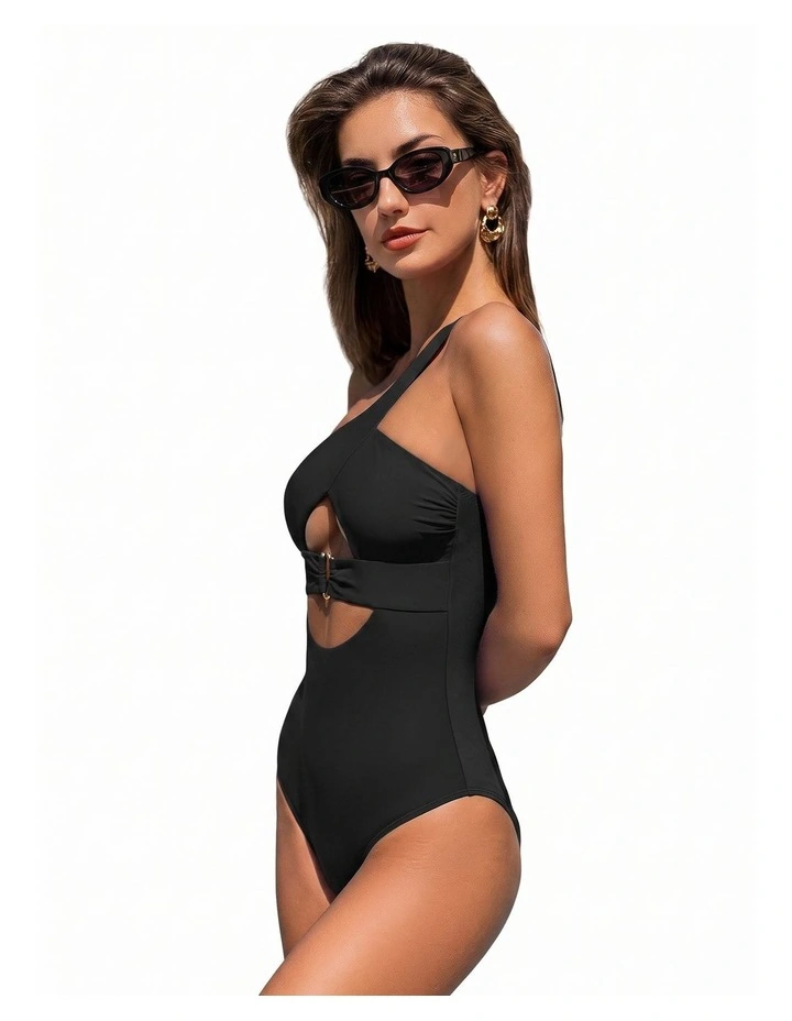 One Shoulder Cut-Out One Piece Swimsuit image 3