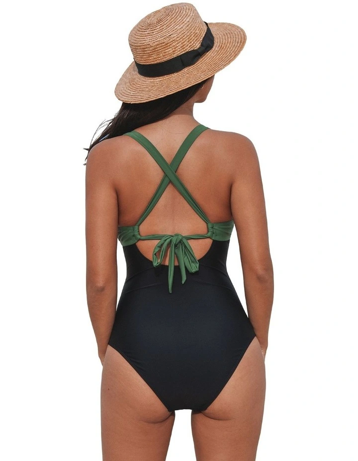Colourblock Twist Front One Piece Swimsuit image 3