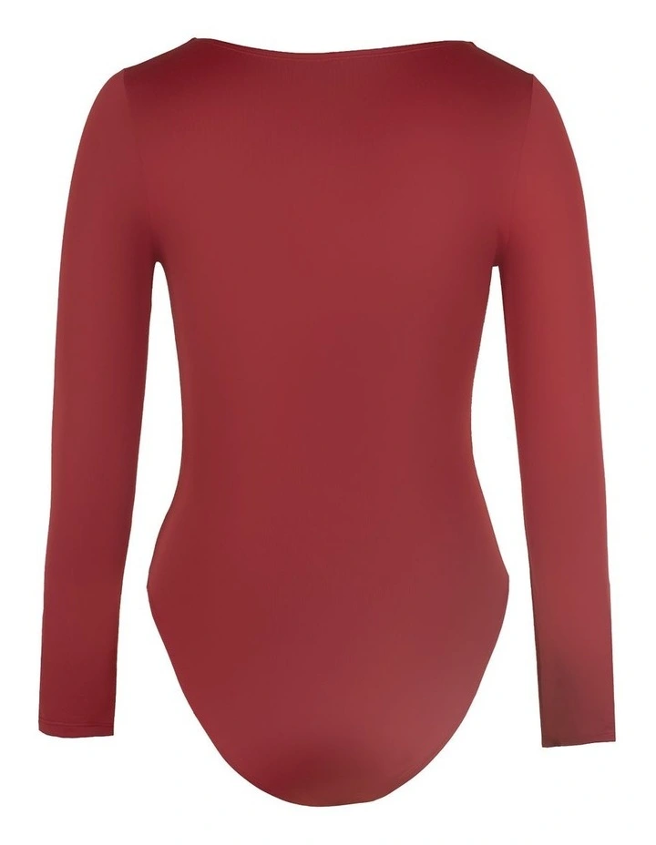 Long Sleeve Cut-Out One Piece Swimsuit image 5