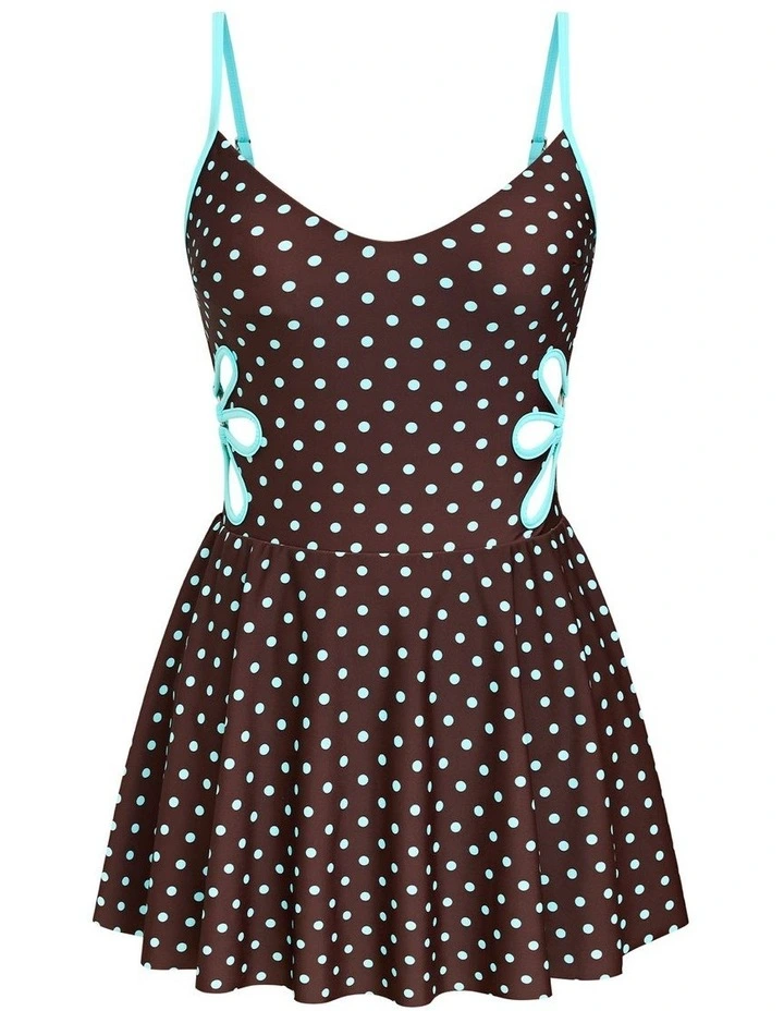 Floral Cut-Out Skirted One Piece Swimsuit image 4
