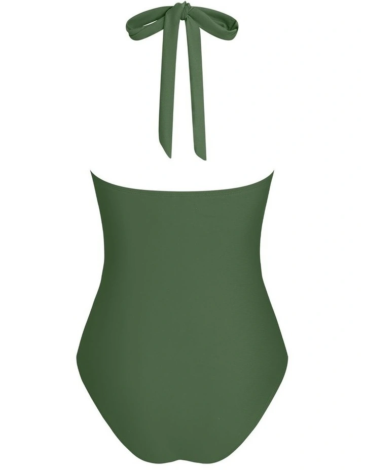 Scalloped Trim Tie Front One Piece Swimsuit image 5