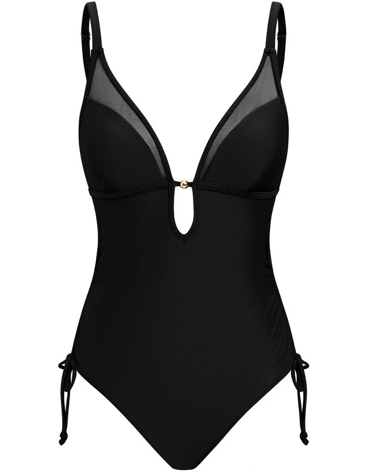 Mesh Panel Cut-Out One Piece Swimsuit image 4
