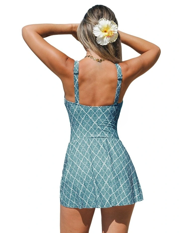 Tie Side Skirted One Piece Swimsuit image 3