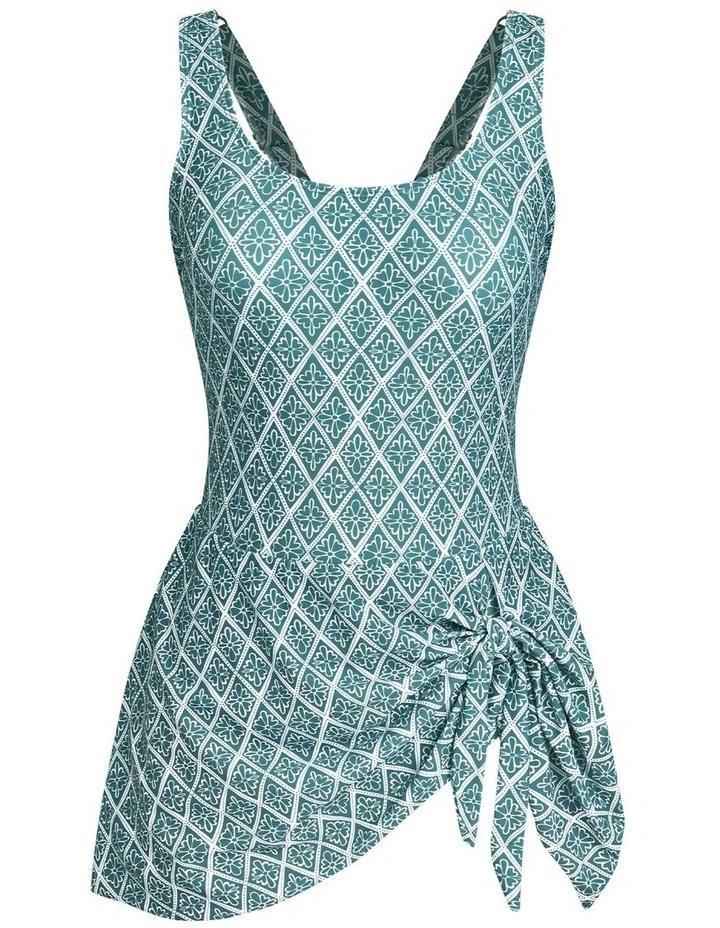 Tie Side Skirted One Piece Swimsuit image 4