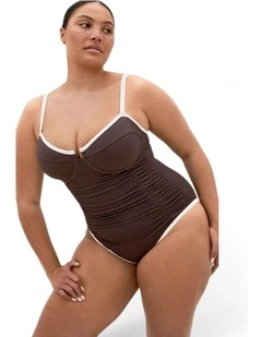 Plus Size Antigua Underwire 1 Piece in Espresso
