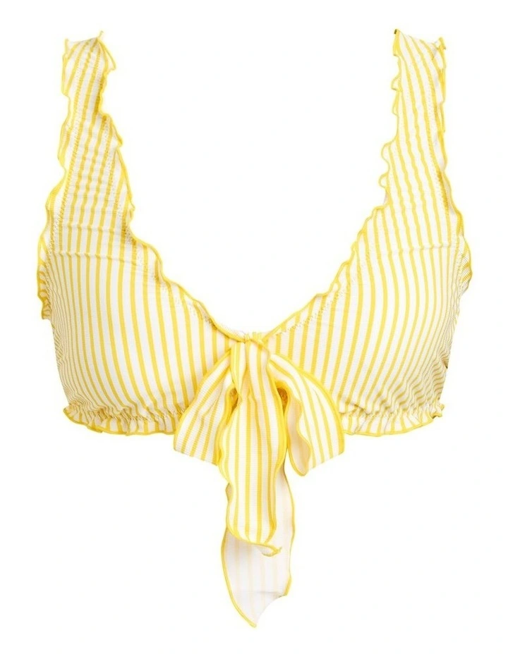 Ruffle Trim Tie Front Bikini Top image 5