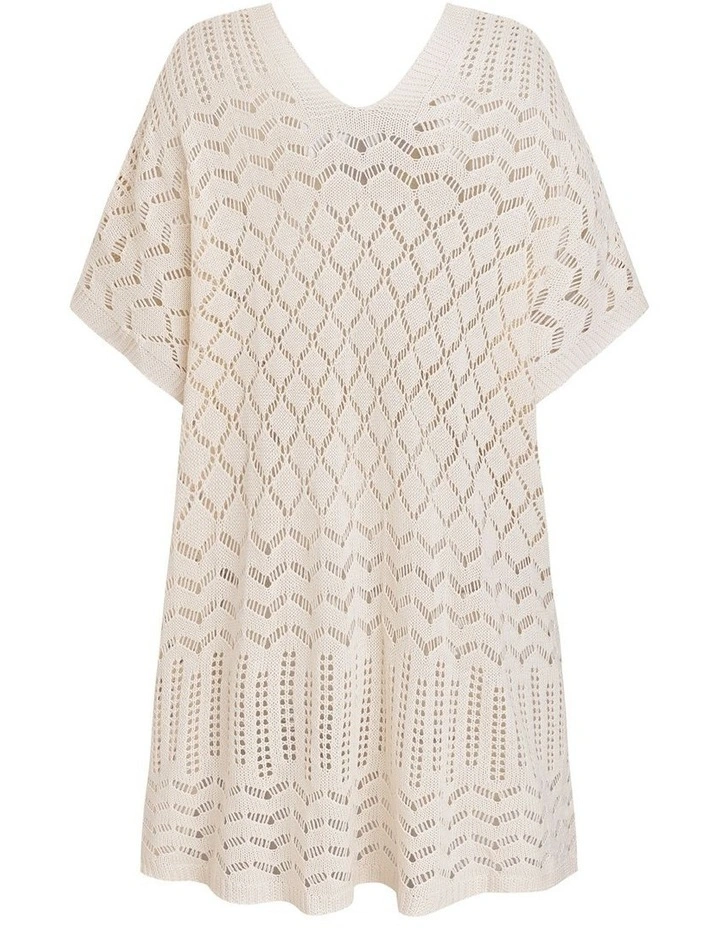 Open Knit V-Neck Beach Cover Up Top image 5