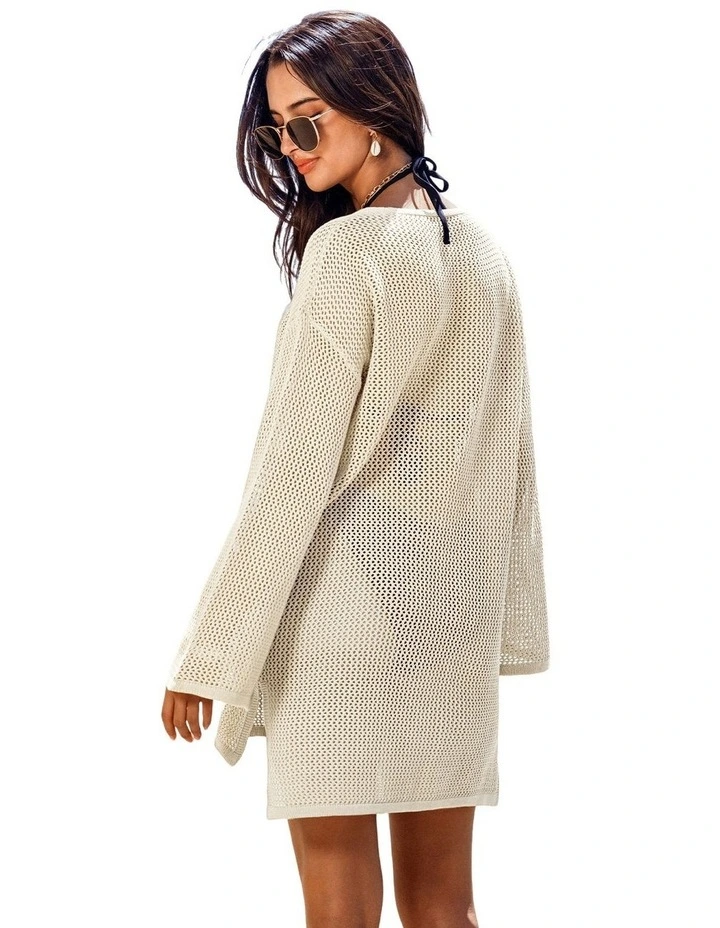 Lace-Up Crochet Beach Cover Up Top image 2
