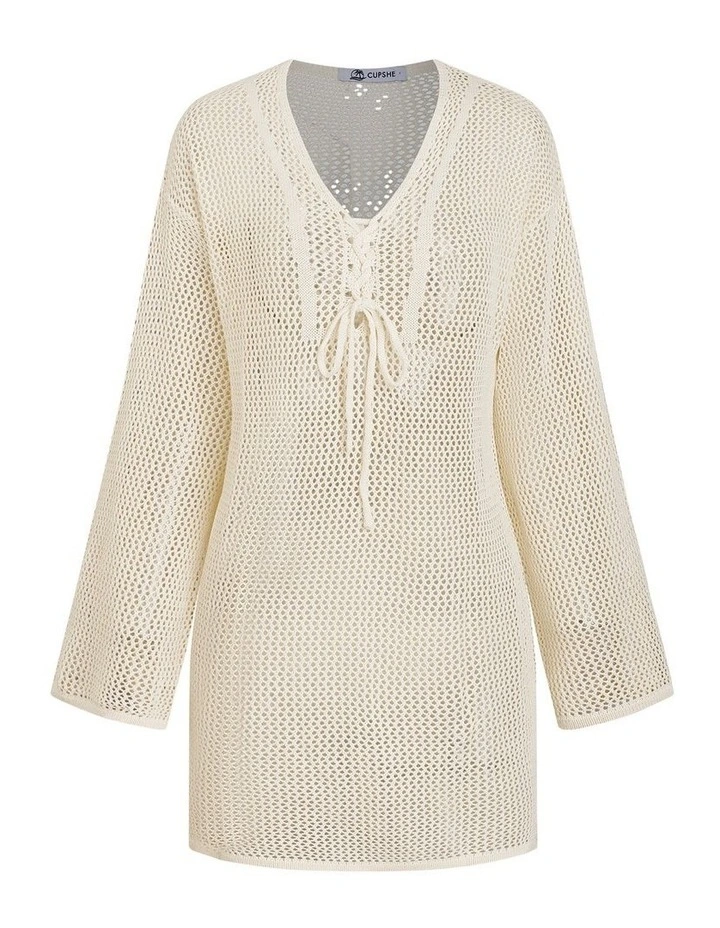 Lace-Up Crochet Beach Cover Up Top image 5