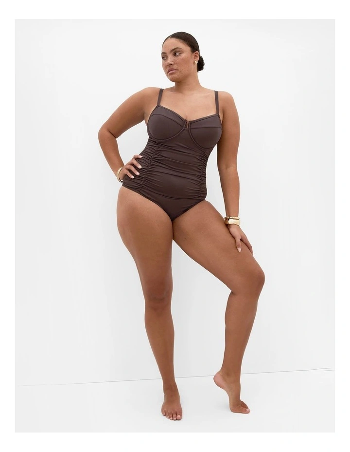 Plus Size Capri Underwire 1 Piece in Chocolate image 1