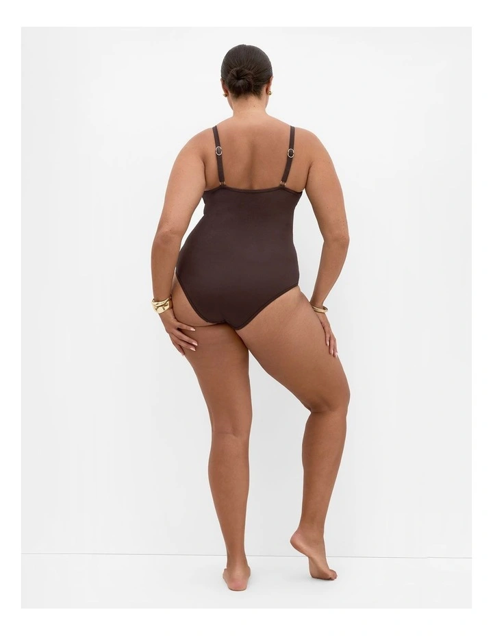 Plus Size Capri Underwire 1 Piece in Chocolate image 2