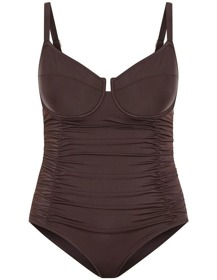 Plus Size Capri Underwire 1 Piece in Chocolate image 3