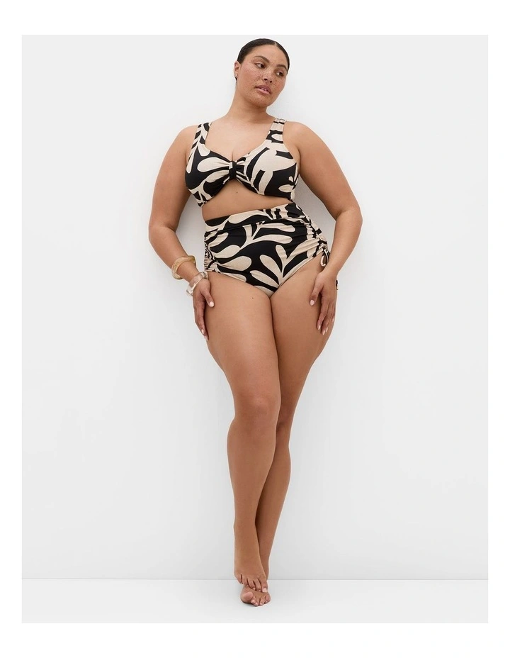 Plus Size Taranto Print Underwire Bikini Top in black taranto print image 1