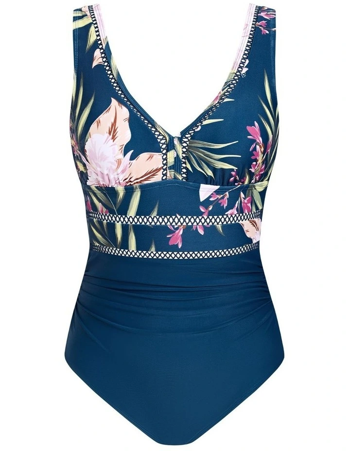 Contrast Trim Cut-Out One Piece Swimsuit image 4