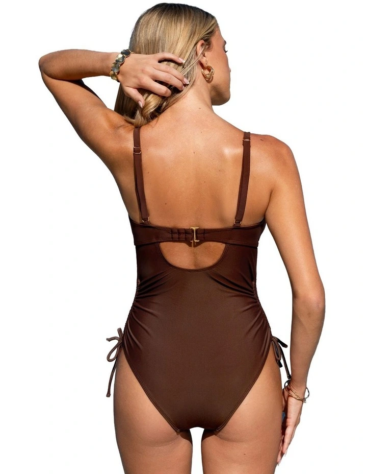 Mesh Panel Cut-Out One Piece Swimsuit image 3
