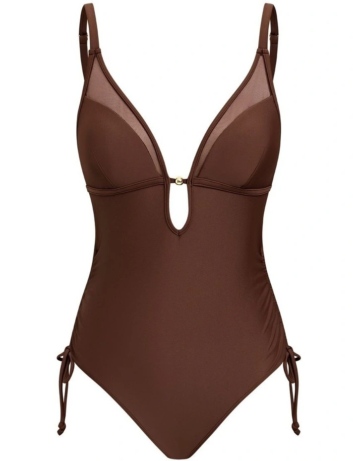 Mesh Panel Cut-Out One Piece Swimsuit image 4