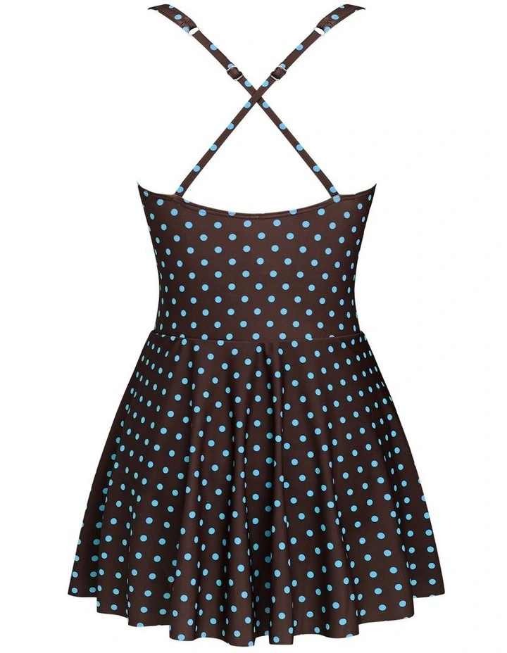 Sweetheart Ruched Cross Back Swim Dress image 5