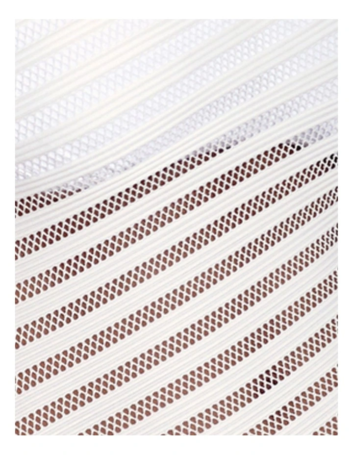 Ottoman Stripe Solid & Sheer One Shoulder Swimsuit image 6