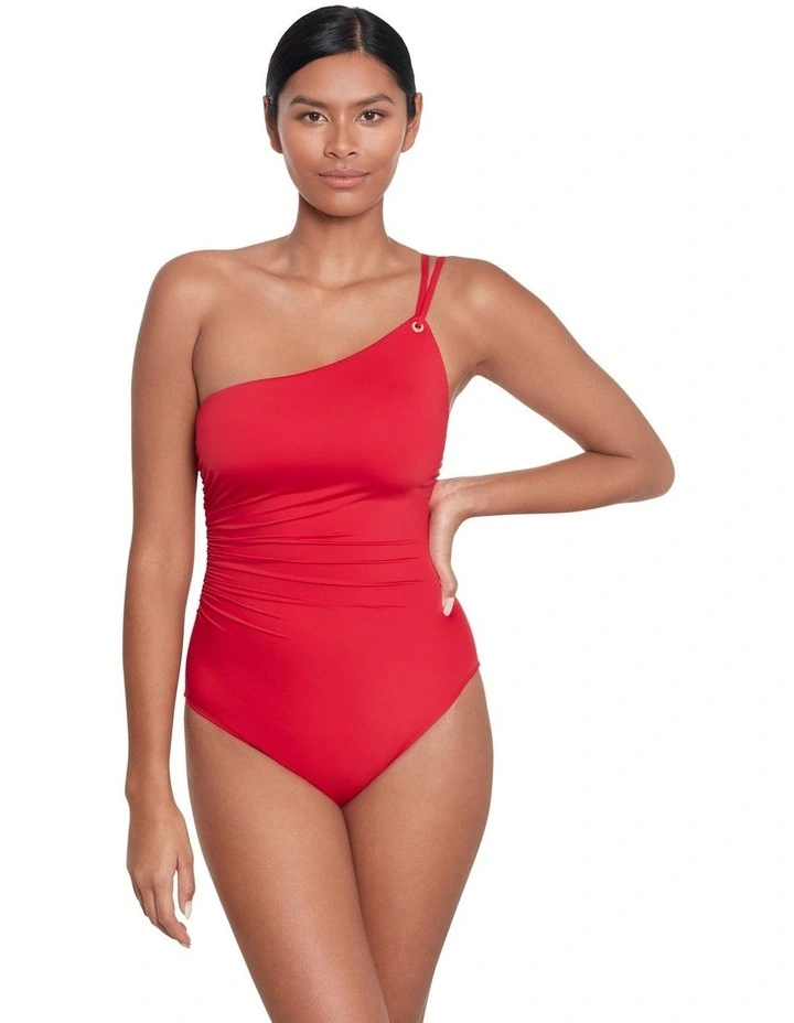 Double Strap Padded One-Shoulder One-Piece Swimsuit image 4