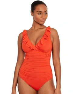 Beach Club Ruffle-Trim Padded Underwired One-Piece Swimsuit
